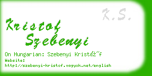 kristof szebenyi business card